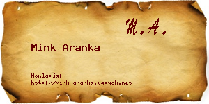 Mink Aranka névjegykártya